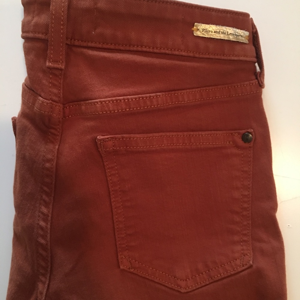 Anthropologie jeans 26P fall rust color - Picture 4 of 5